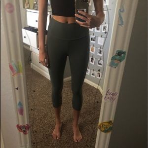 Cropped lululemon light green leggings